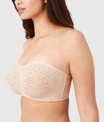 Halo Lace Strapless Underwire Bra: Sand