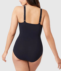 Visual Effects Body Briefer with Minimizer Bra: Black