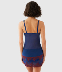 Embrace Lace® Chemise: Blue Depths/Cordovan