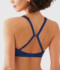 Embrace Lace® Wire Free Bralette: Blue Depths/Cordovan