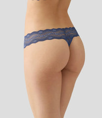 Lace Kiss Thong: Crown Blue