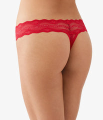 Lace Kiss Thong: Crimson Red