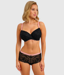 Freya Offbeat Underwire Padded Half Cup Bra: Black