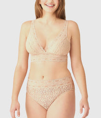 Halo Lace Wire Free Bralette: Sand