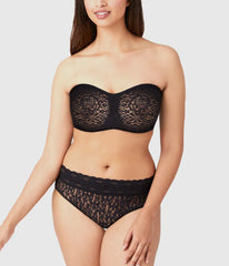 Halo Lace Strapless Underwire Bra: Black