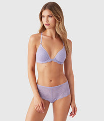 Untamed Front Close T-Shirt Bra: Lavender Gray