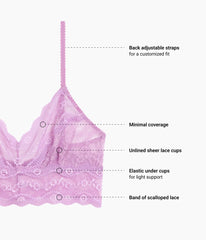 Lace Kiss Bralette: Smoky Grape