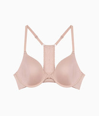 Future Foundation Front Close Racerback Bra: Rose Smoke