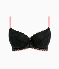 Freya Offbeat Underwire Padded Half Cup Bra: Black