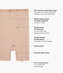 Shape Revelation® Straight Hi-Waist Thigh Shaper: Praline