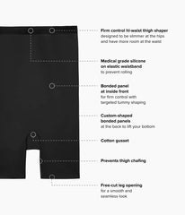 Shape Revelation® Straight Hi-Waist Thigh Shaper: Black