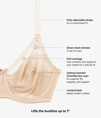 Retro Chic Full Figure Underwire Bra: Toast