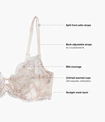 Midnight Soiree Underwire Bra: Champagne